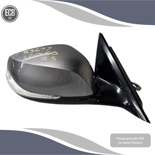 2014–2021 Infiniti Q50 Right Passenger Side Door Mirror Heated Gray — view 1