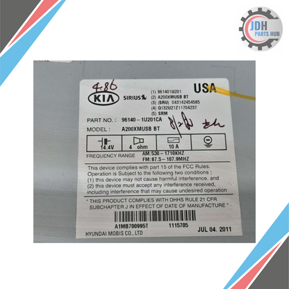 2011–2013 Kia Sorento Radio Receiver AM/FM/CD/MP3 Bluetooth OEM — view 5