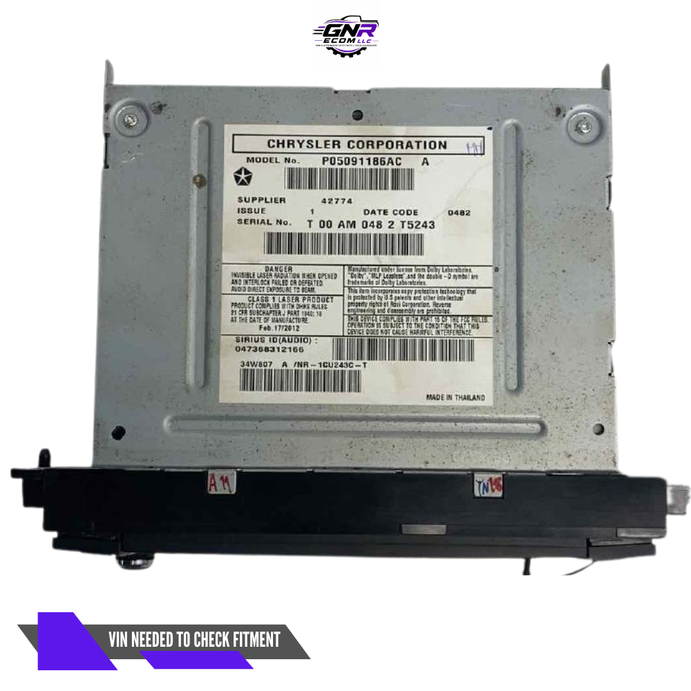 2012 Jeep Liberty AM FM CD AUX DVD Navigation Radio RHB W Satellite OEM — view 2