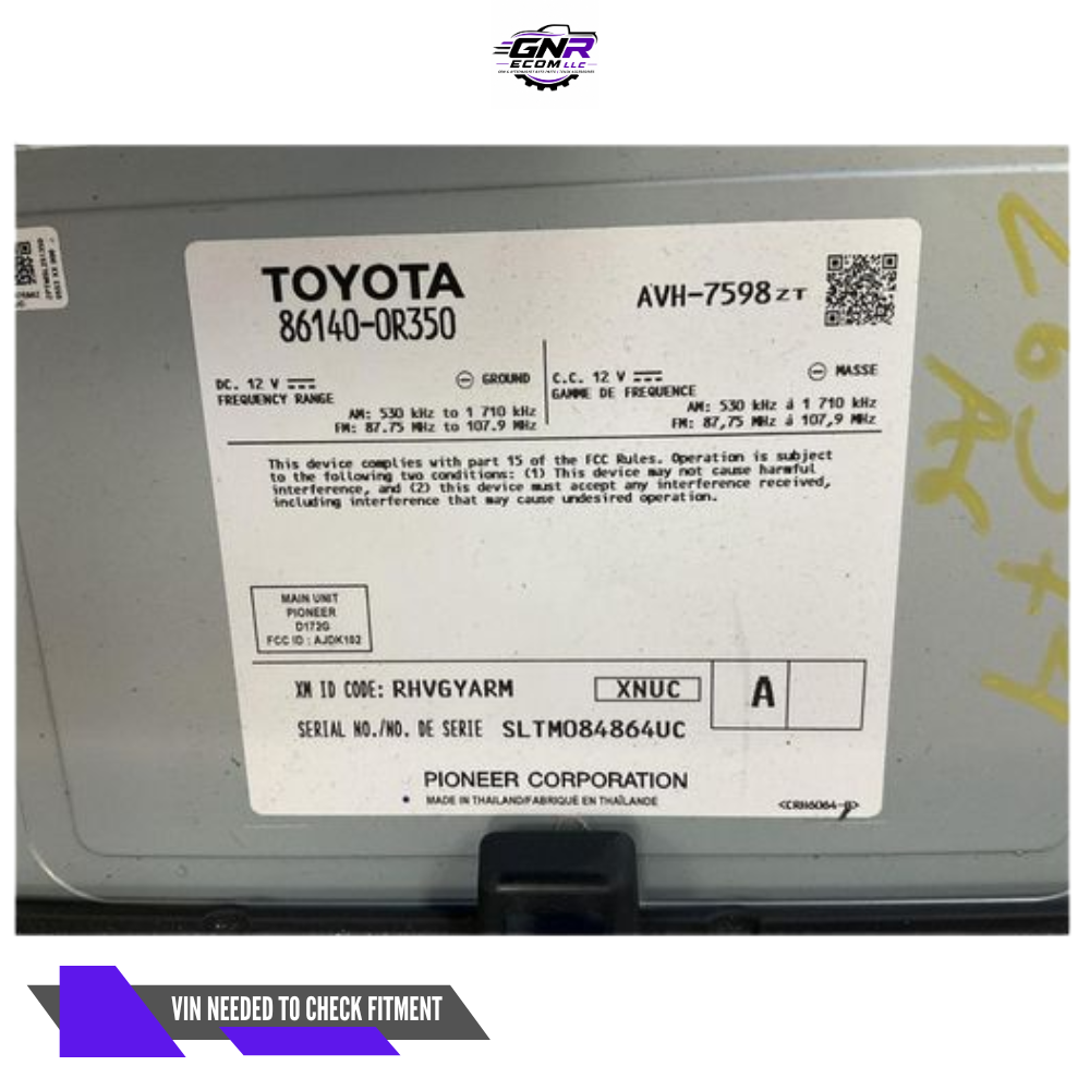 2020–2022 Toyota Rav 4 Radio Receiver Display Screen OEM — view 3