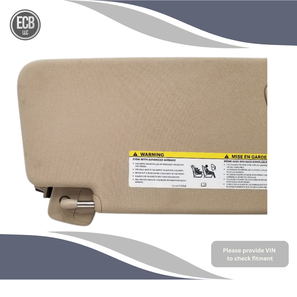 2019–2022 Dodge Ram 1500 Left Driver Sun Visor Illuminated TAN OEM — view 4