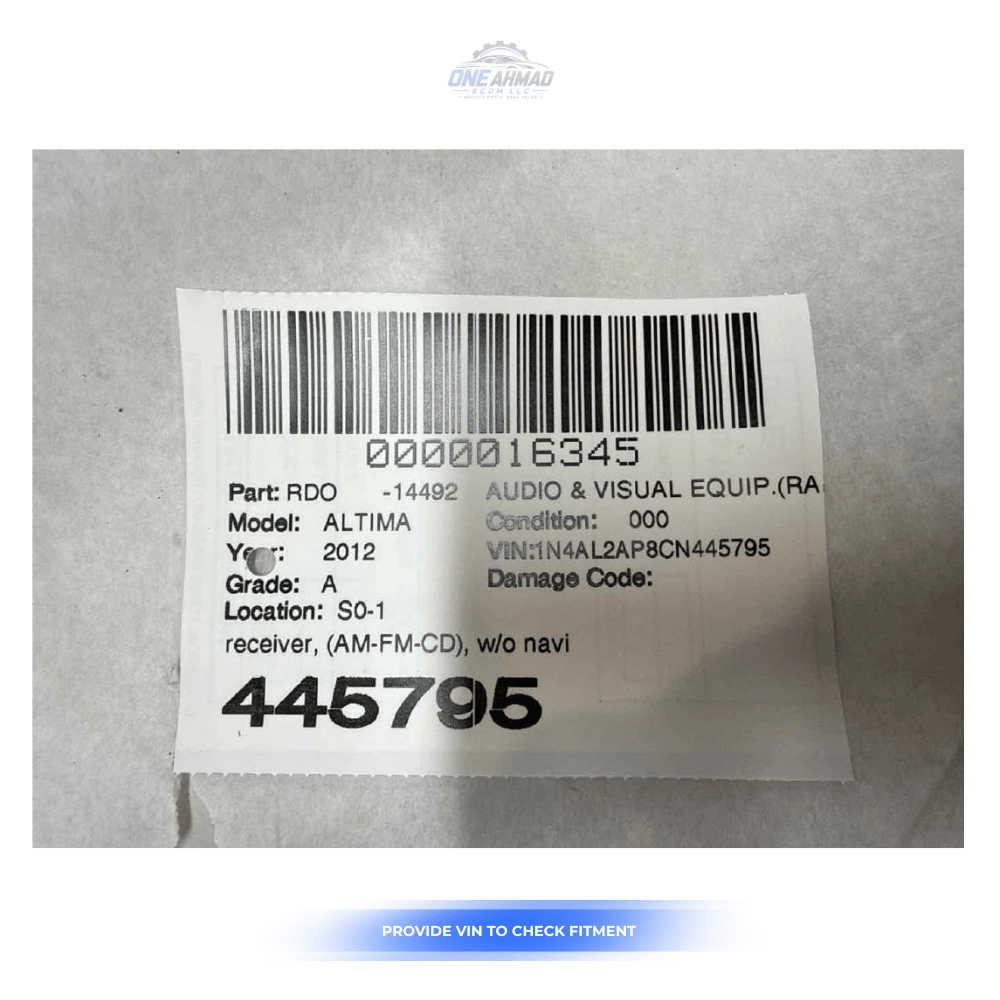 2010–2012 Nissan Altima AM FM CD Player Radio Receiver without navigation system OEM — view 4