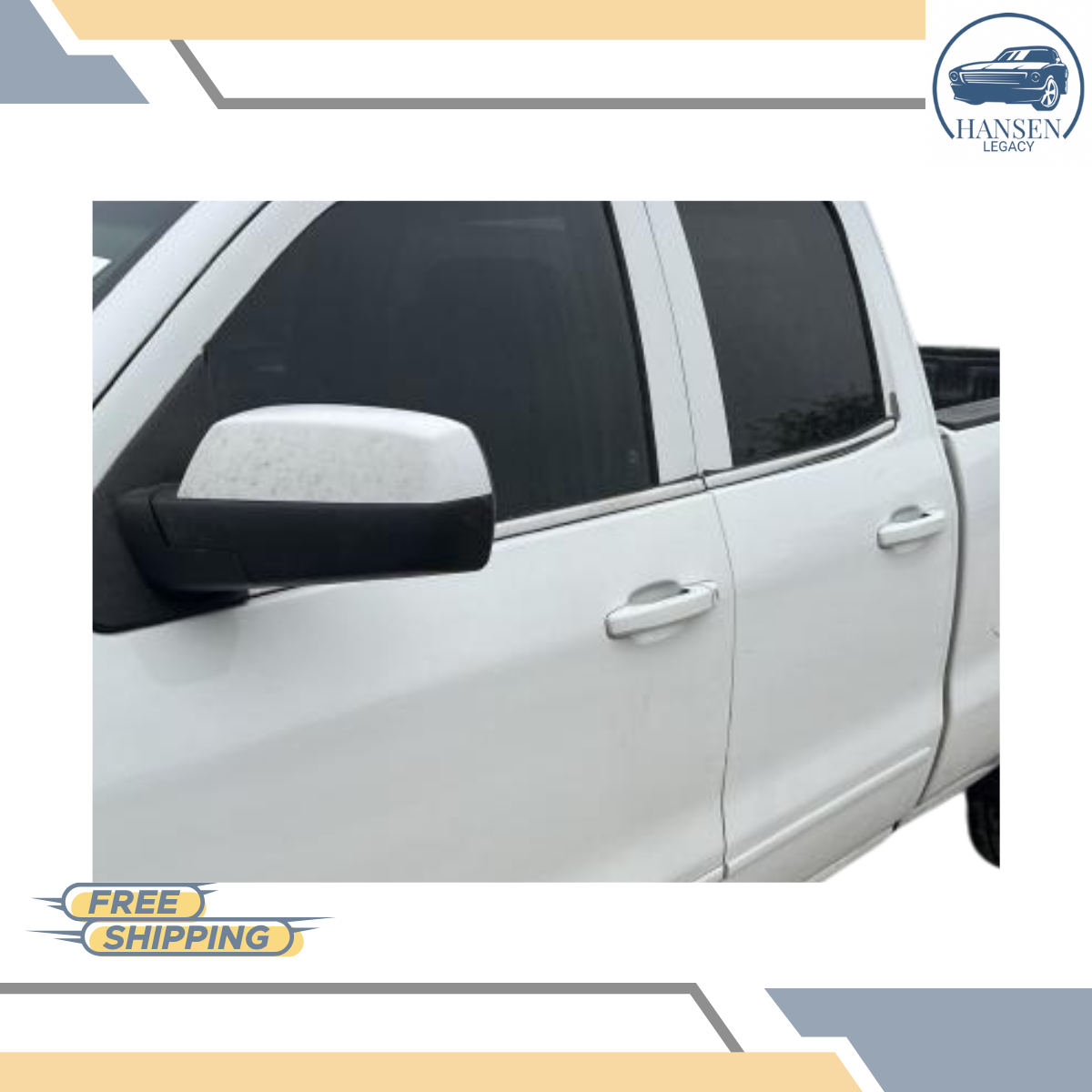 2014–2019 Chevrolet Silverado 1500 Driver Left Door Mirror White without Turn Signals LH — view 4