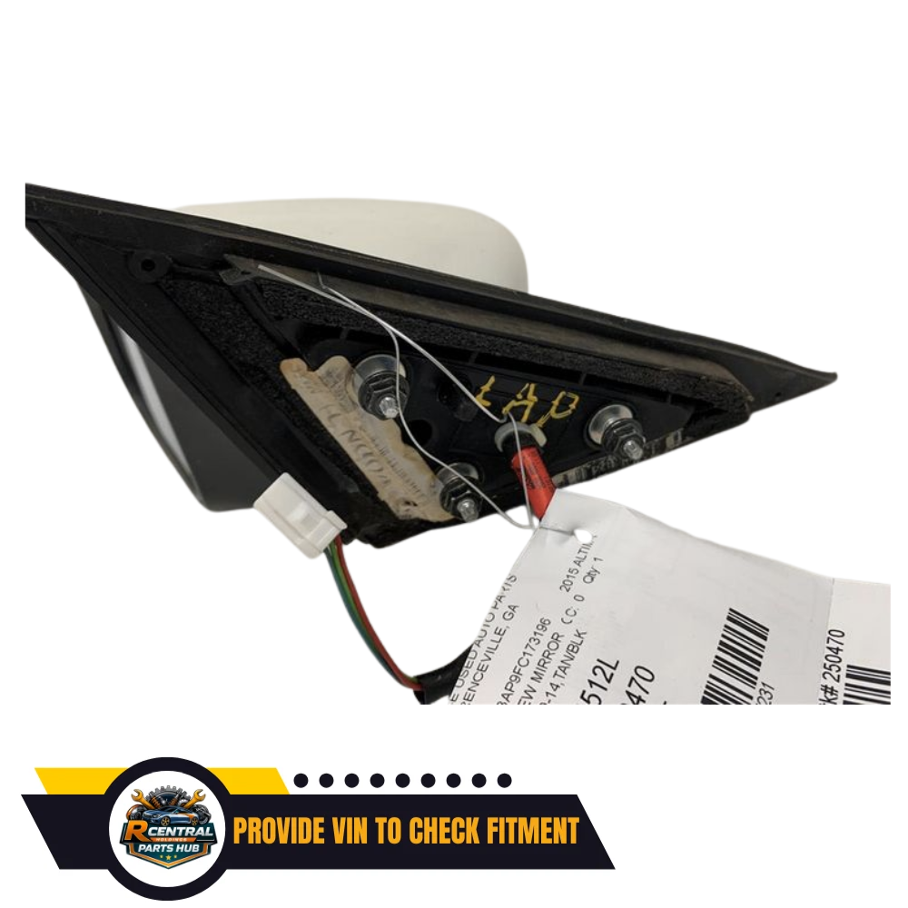 2013–2018 Nissan Altima Sedan Left Driver Side View Door Mirror White — view 3