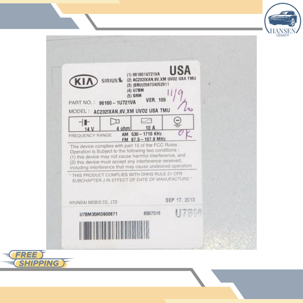2014–2015 Kia Sorento CD MP3 Player Radio Media Receiver with Satellite & UVO OEM — view 2