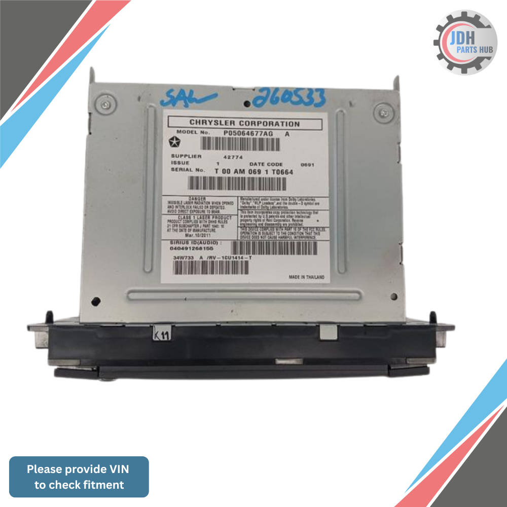 2011–2014 Chrysler 200 AM/FM/DVD Radio CD Player Receiver RBZ OEM — view 2