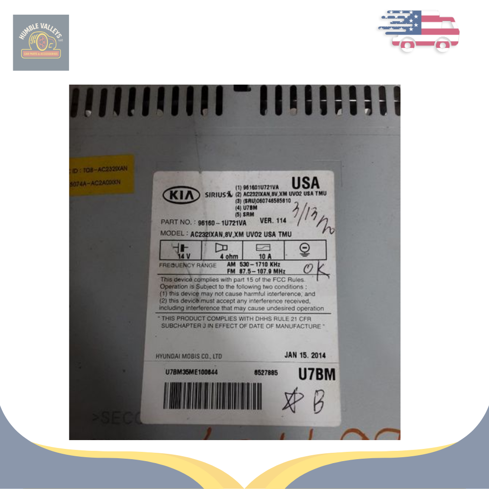 2014–2015 Kia Sorento CD MP3 Player Radio Media Receiver with Satellite & UVO OEM — view 2
