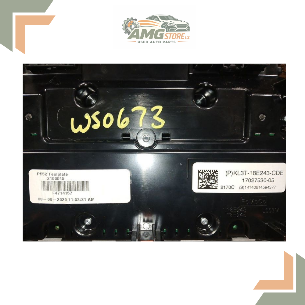2019–2020 Ford F150 Radio Control Panel AC Heater Controls ID KL3T-18E243-CD<wbr/>C — view 3