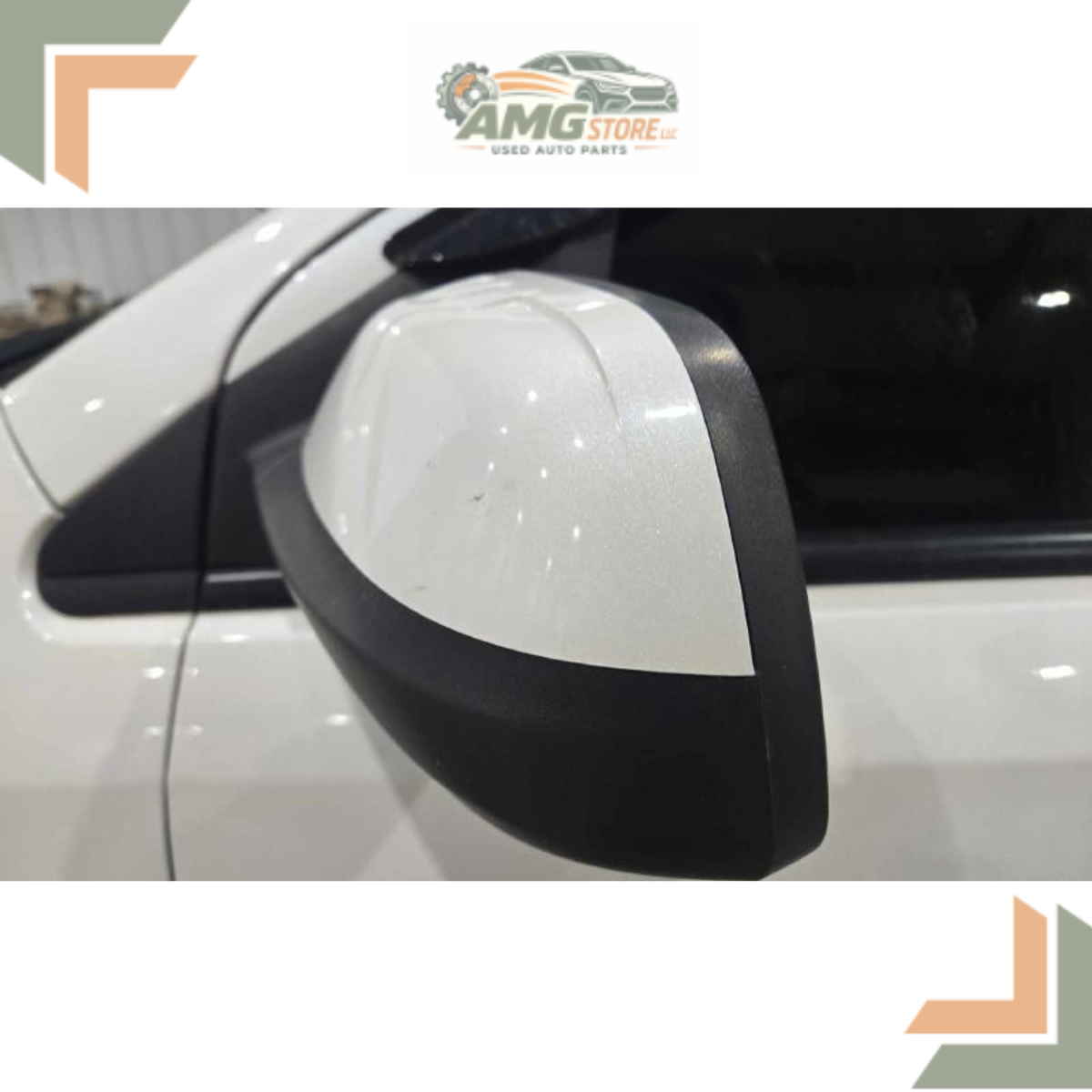 2011–2014 Ford Edge Left Hand Driver Side View Door Mirror Power OEM White LH — view 3