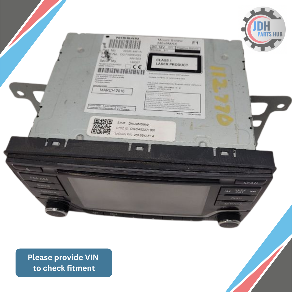 2015–2016 Nissan Sentra Versa Radio CD Bluetooth 5" Display OEM — view 2