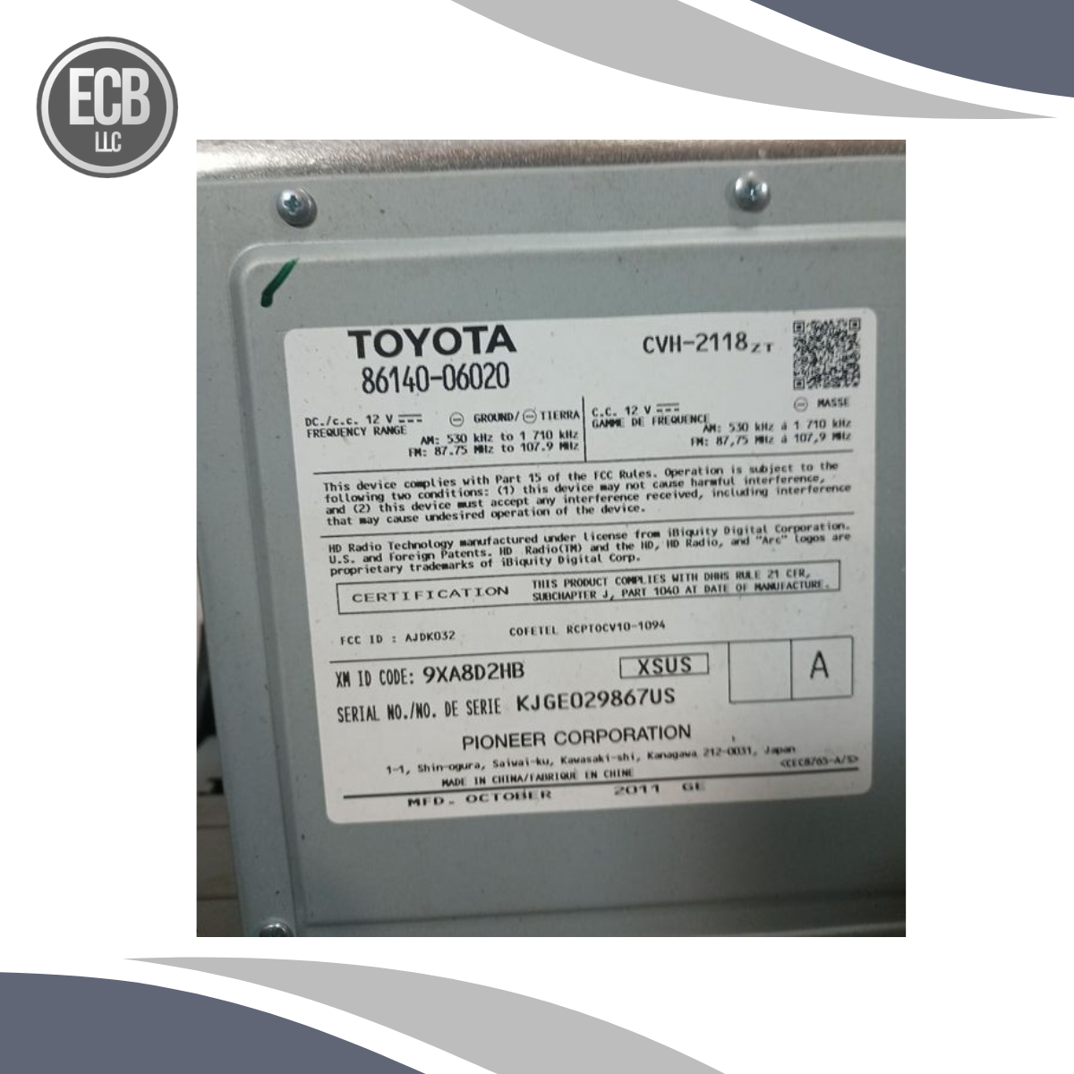 2012–2013 Toyota Camry Radio Receiver AM?FM?CD OEM — view 3