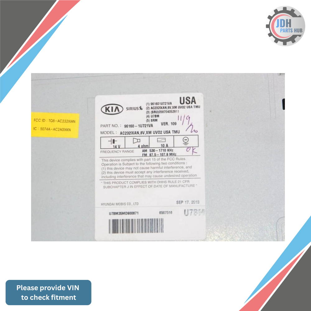 2014–2015 Kia Sorento CD MP3 Player Radio Media Receiver with Satellite & UVO OEM — view 2