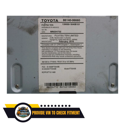 2015–2017 Toyota Camry Radio TouchScreen Display Receiver 100614 OEM — view 4