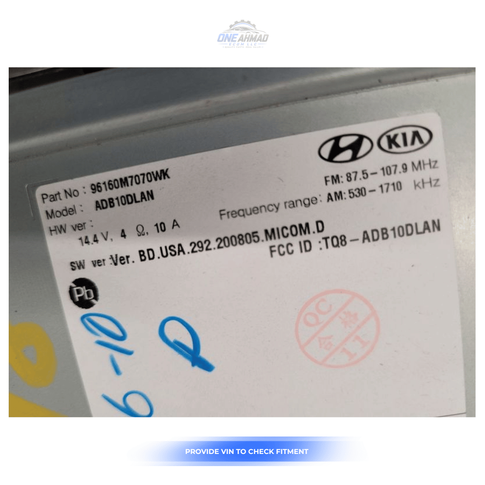 2019–2020 Kia Forte AM FM Radio Display Screen US Market without Nav ID 96160M7070WK — view 4