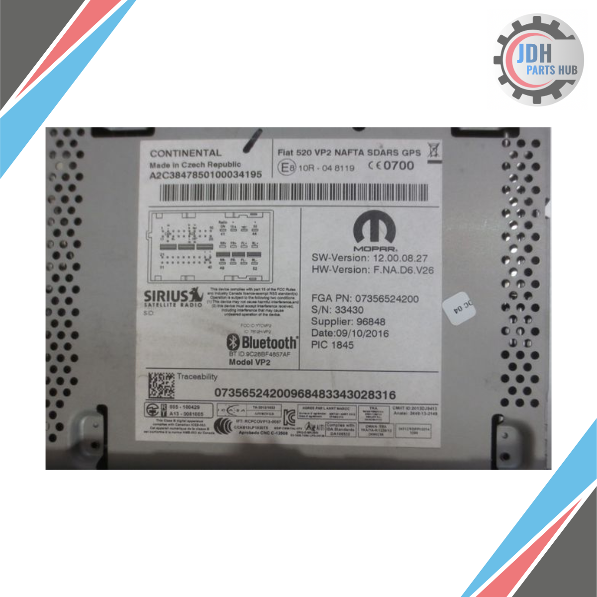 2015–2017 Jeep Renegade OEM AM/FM Radio Receiver 5.0� Touch Screen 07356524200 — view 4