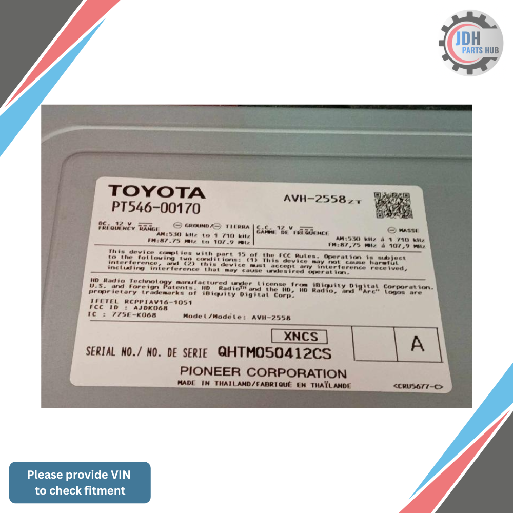 2017–2019 Toyota 86 Radio Display Receiver Face ID OEM — view 3