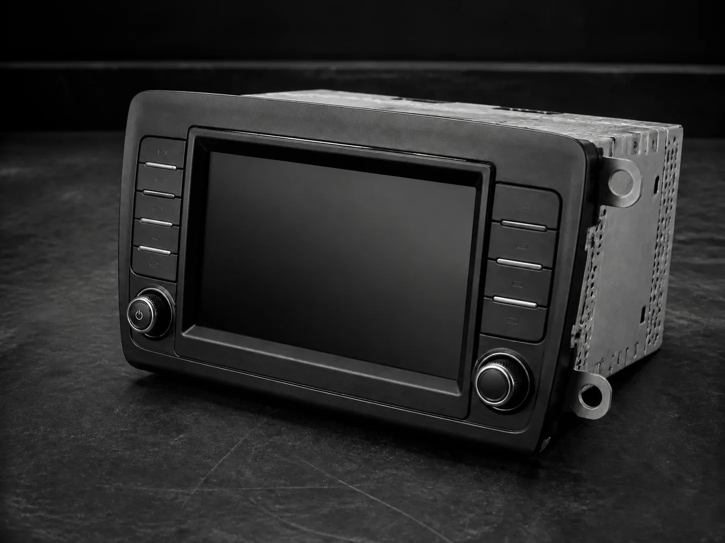 Representative used automotive radio and infotainment component in a premium workshop setting